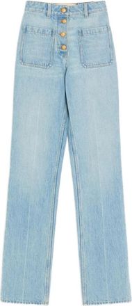 Valentino Straight Jeans, female, Blue, Size: W28 FLX Denim Lav Dirty Blu Chiaro Pantalone Denim