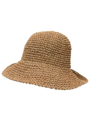 Capelli Strohhut CAPELLI NEW YORK, Damen, taupe, Stroh, H&uuml;te Strohhut, mit handgefertigter Struktur