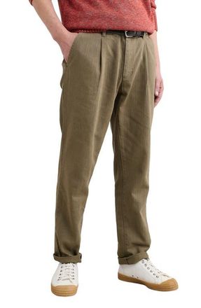 Seasalt Cornwall Helmsman Pleated Linen & Organic Cotton Herringbone Pants in Riverbed at Nordstrom, Size 30