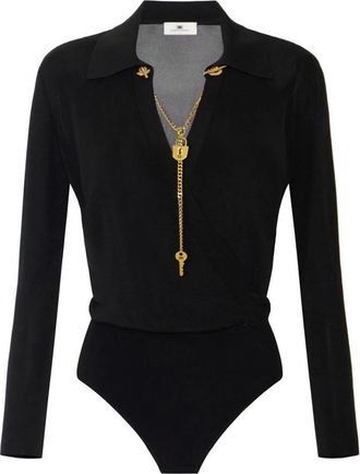 Elisabetta Franchi Dames, Tops, Zwart, Maat: XS Viscose