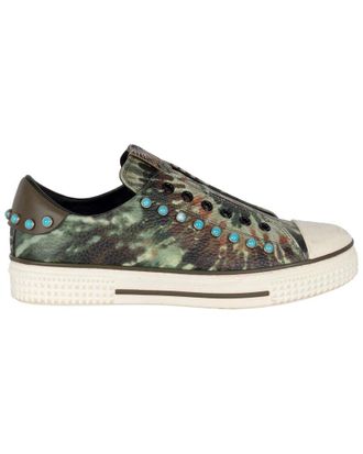Valentino Womens Leather Rockstud Tie-Dye Sneaker, Size 38 (Authentic Pre- Loved)