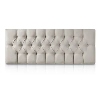 Colch&oacute;n Morfeo Cabecero de madera tapizado gris 150x60 cm. Para cama de 140 cm