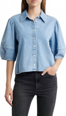 Frame Denim Lantern Blouse In Aphrodite