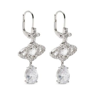 Vivienne Westwood Olympia CZ Drop Earrings - female - Vivienne Westwood - Earrings - White - ONE SIZE - Accessories