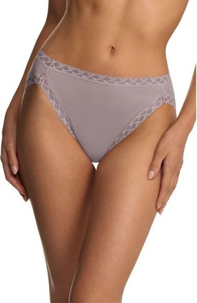 Natori Bliss Cotton French Cut Briefs in Silver Peony at Nordstrom, Size Xx-Large