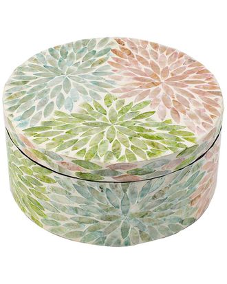 A&B Home Capiz Floral Box With Lid