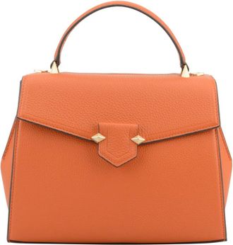 Pourchet Tassen, Dames, Oranje, ONE Size, Leer, Middelgrote oranje tas - van leer