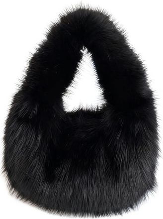 Generic Furry Purse For Women Fuzzy Tote Handbags Large Cute Plush Bag Ladies Faux Fur Bag For Autumn And Winter (Black)
