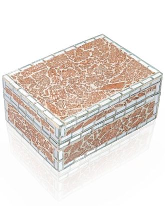 Tiramisu Mink Crackle Mosaic Decorative Box