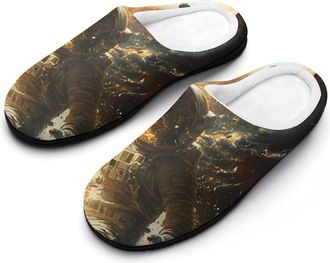 Generic Outer-Space Cool Astronaut Mens Slippers Comfortable And Non-slip Cotton Slipper Shoe for House