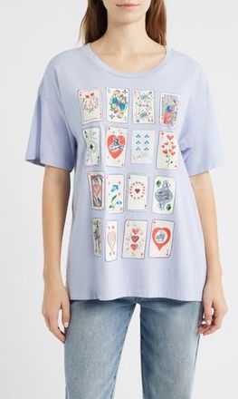 Daydreamer Cards for Dreamers Oversize Cotton Graphic T-Shirt in Lavender Sky at Nordstrom Rack, Size X-Small