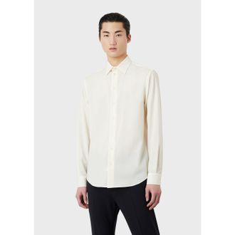 Emporio Armani Mens Shirt in White Wool - Size X-Large