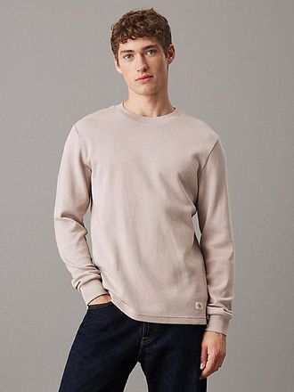 Calvin Klein Camiseta Slim De Manga Larga De Punto Gofrado