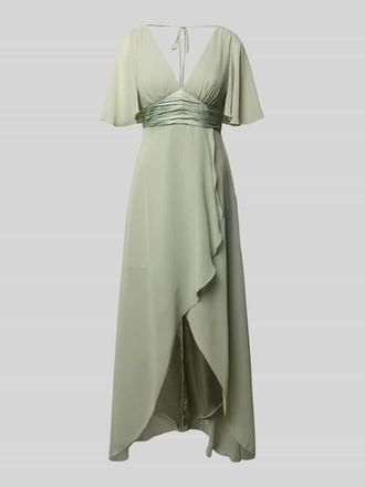 Jake*s Abendkleid mit V-Ausschnitt in Lind Melange, Gr&ouml;&szlig;e 32