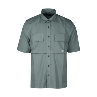 C.P. Company Short Sleeve Shirts, male, Green, Size: XL Green Bay Short Sleeved Shirt