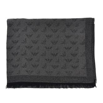 Emporio Armani Viscose-blend scarf with Eagle motif Woman One Size
