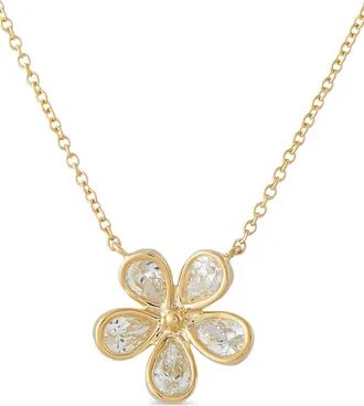 Luxury Bazaar diamond flower necklace - Gold