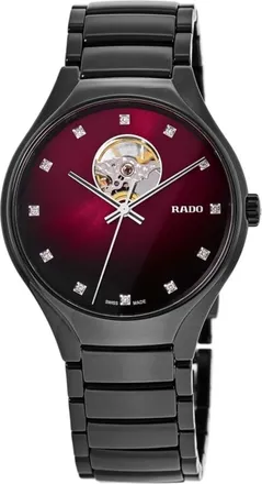 Rado TRUE Round Secret Red Diamond Dial Ceramic Unisex Watch R27107742
