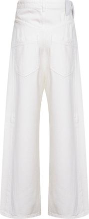Darkpark Womens Jeans Ines Fold Over Waist White Cotton