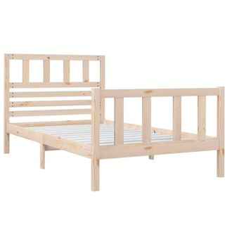 Berkfield Home Beautiful Bed Frame 90x190 cm Single Solid Wood in Light Tan
