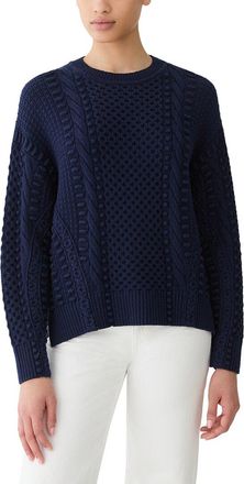 Lafayette 148 New York Mixed Stitch Crewneck Sweater