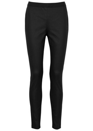 Eileen Fisher Eileen Fisher Coated Stretch-denim Trousers - Black - XS (UK 6-8 /xs)