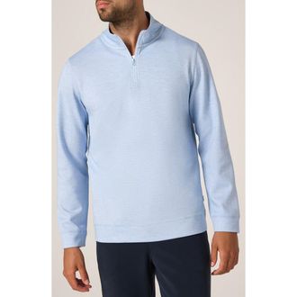 7 Diamonds Ember Herringbone Quarter Zip Sweatshirt in Light Blue at Nordstrom, Size Xx-Large