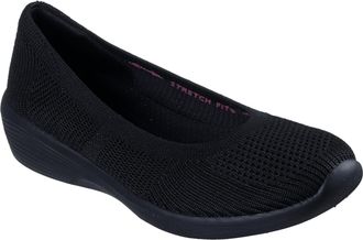 Skechers Womens Arya Fancy You Slip-On Sneakers, Black Knit, 3 UK