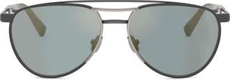 Brunello Cucinelli titanium metal sunglasses - Black