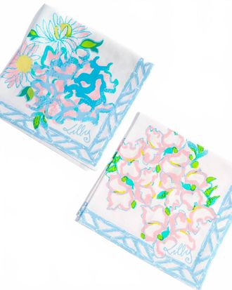Lilly Pulitzer Engineered Dinner Napkins - 4 Variety Set In Multi Lilly Garden