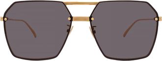 Bottega Veneta Grey Geometric Ladies Sunglasses BV1045S 001 61