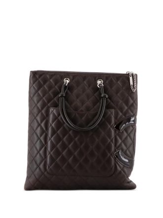 Chanel Cambon Flat Quilted Leather tote bag - women - Calf Leather - One Size - Black