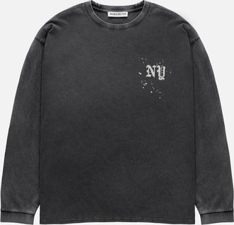 Duke + Dexter Duke + Dexter, Mens NY Paint Splatter Washed Grey Long Sleeve Top, Size XXL