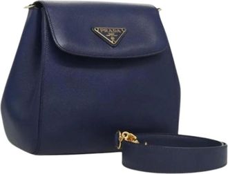 Prada Pre-owned Cross Body Bags, female, Blue, Size: ONE SIZE Pre-owned Vintage Leather Cross Body Bag