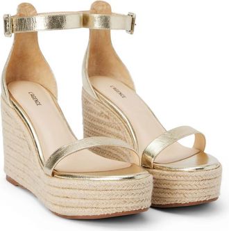L'agence Womens Avice Wedge Espadrille In Gold