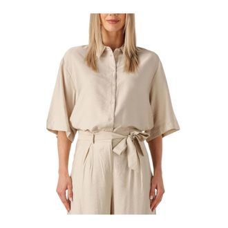 Moss Copenhagen Dames, Blouses & Shirts, Beige, Maat: M/L Viscose