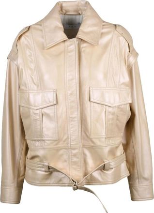 Iro Iro, Jassen, Dames, Beige, S, Leer, Bocar Leren Jas
