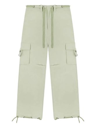 Mani&egrave;re De Voir Rosa tie cargo trousers - women - Cotton - 12 - Green