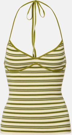 Faithfull The Brand Citara striped halterneck cotton-blend top