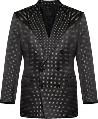 Tom Ford double-breasted dotted jacket - Black