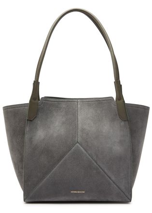 Victoria Beckham Victoria Small Panelled Suede Tote bag - Grey - One Size