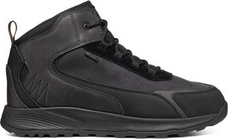 Geox Zwarte enkellaarzen voor mannen - Heren - Veterlaarzen - Zwart - 43 EU - Polyester - Schoenen