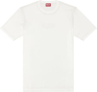Diesel T-shirt met logo-print van gemerceriseerd katoen - Heren - T-shirts - Wit - S - Katoen - Tops