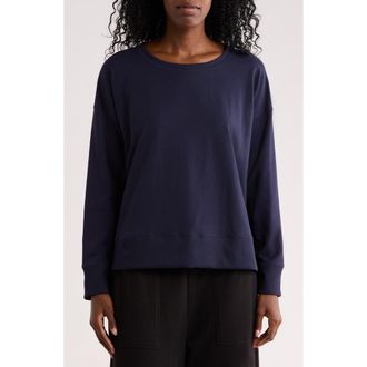 Eileen Fisher Crewneck Long Sleeve T-Shirt in Ink at Nordstrom Rack, Size Xx-Small