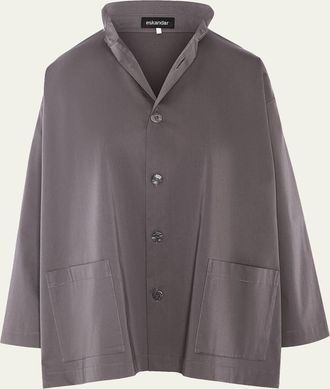 Eskandar Slim A-Line Stretch Cotton Jacket
