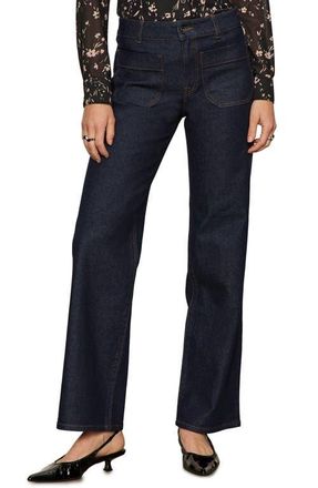 Sanctuary Marine Mid Rise Wide Leg Jeans in First Blue at Nordstrom, Size 32