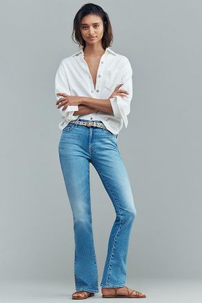 Mother Tunnel Vision Sneak High-Rise Straight-Leg Jeans