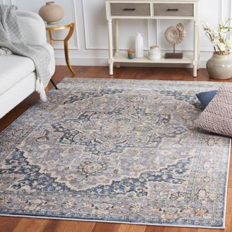Safavieh Cosmopolitan Machine Made Area Rug, Cream / Blue Traditional Style Easy Care
