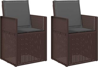vidaXL Sillas De Comedor De Jard&iacute;n 2 Uds. Marr&oacute;n Y Antracita Pp Vidaxl