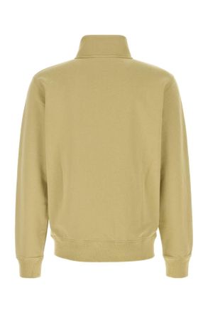 Maison Kitsun&eacute; Mens Sage Green Cotton Sweatshirt Canvas Exterior: Felpe
